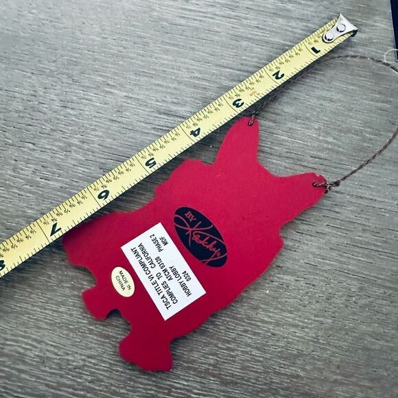 Frenchie Dog Wooden Christmas Holiday Ornament - Picture 2 of 2